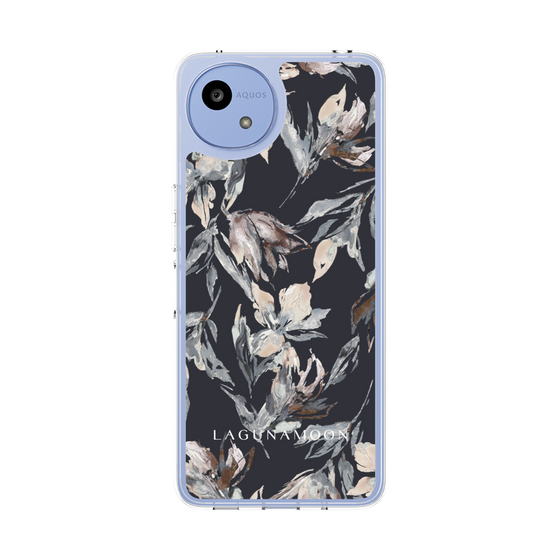 スリムプロテクションケース［ LAGUNAMOON - ニュアンスフラワー - Navy ］
