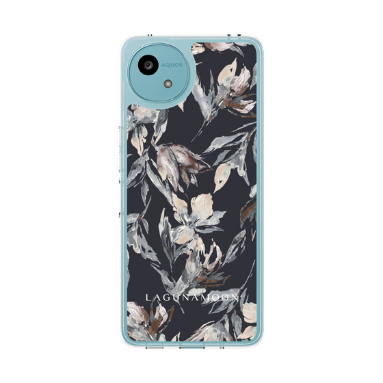 スリムプロテクションケース［ LAGUNAMOON - ニュアンスフラワー - Navy ］