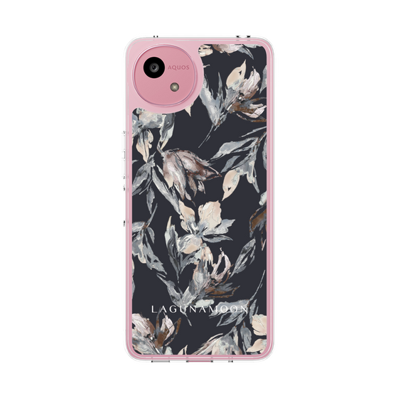 スリムプロテクションケース［ LAGUNAMOON - ニュアンスフラワー - Navy ］