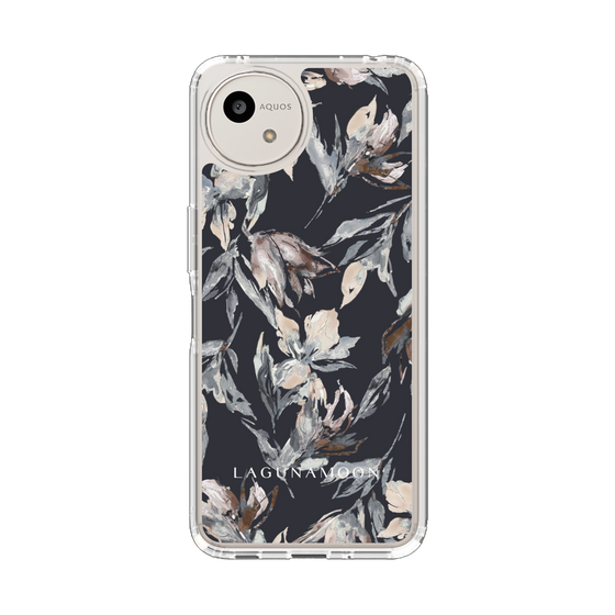 スリムプロテクションケース［ LAGUNAMOON - ニュアンスフラワー - Navy ］