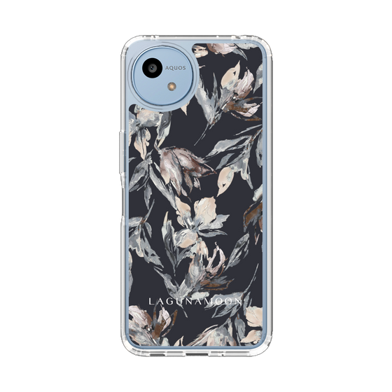 スリムプロテクションケース［ LAGUNAMOON - ニュアンスフラワー - Navy ］