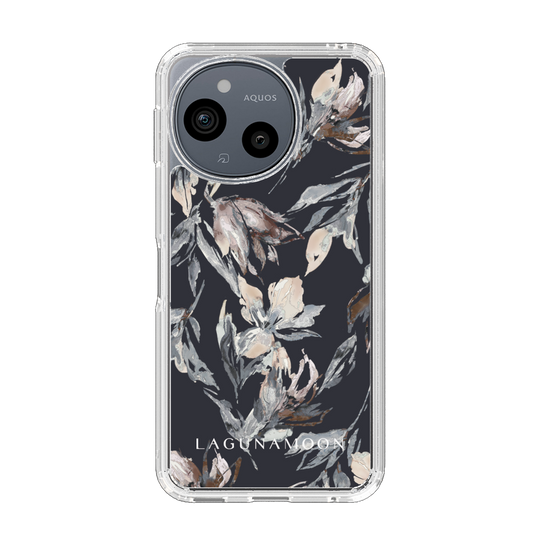 スリムプロテクションケース［ LAGUNAMOON - ニュアンスフラワー - Navy ］