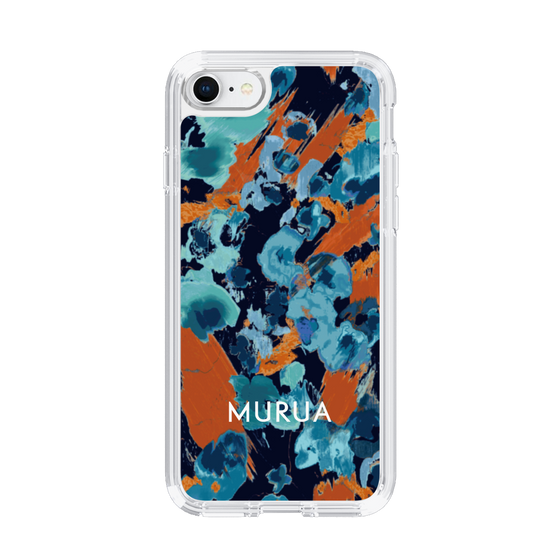 スリムプロテクションケース［ MURUA - アートプリント - Navy × Orange ］