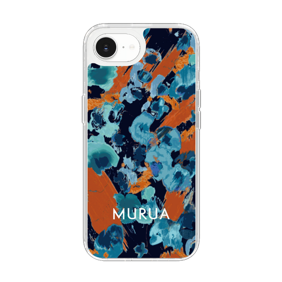 スリムプロテクションケース［ MURUA - アートプリント - Navy × Orange ］