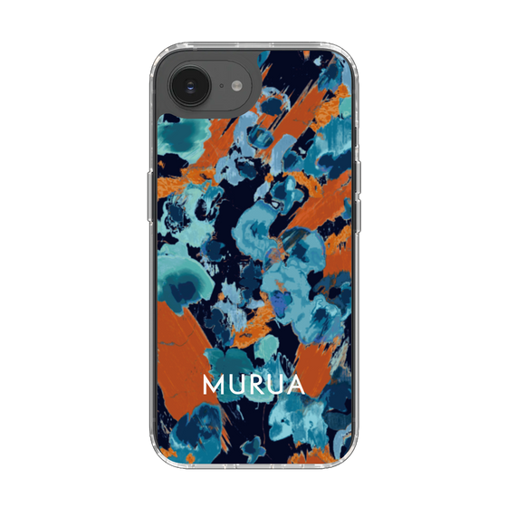 スリムプロテクションケース［ MURUA - アートプリント - Navy × Orange ］