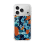スリムプロテクションケース［ MURUA - アートプリント - Navy × Orange ］