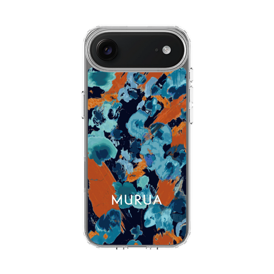 スリムプロテクションケース［ MURUA - アートプリント - Navy × Orange ］
