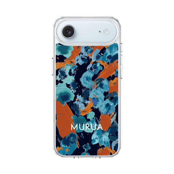 スリムプロテクションケース［ MURUA - アートプリント - Navy × Orange ］