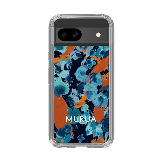 スリムプロテクションケース［ MURUA - アートプリント - Navy × Orange ］