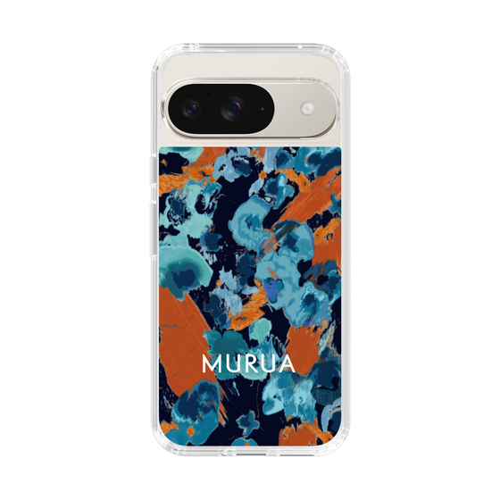 スリムプロテクションケース［ MURUA - アートプリント - Navy × Orange ］