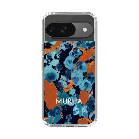 スリムプロテクションケース［ MURUA - アートプリント - Navy × Orange ］