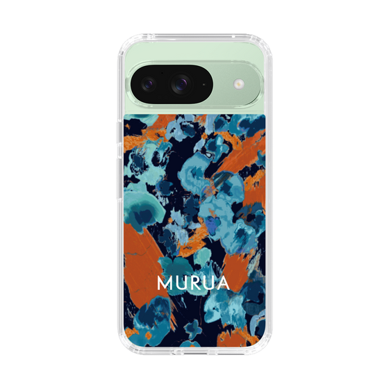 スリムプロテクションケース［ MURUA - アートプリント - Navy × Orange ］