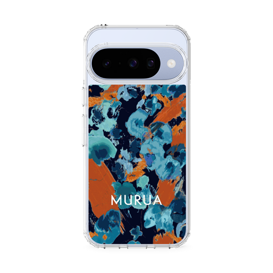 スリムプロテクションケース［ MURUA - アートプリント - Navy × Orange ］