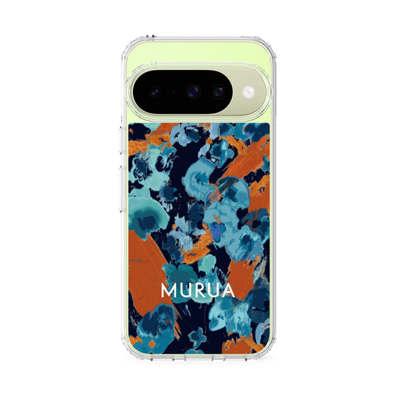 スリムプロテクションケース［ MURUA - アートプリント - Navy × Orange ］