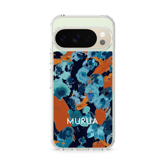 スリムプロテクションケース［ MURUA - アートプリント - Navy × Orange ］