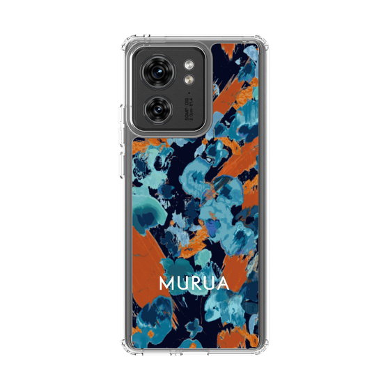 スリムプロテクションケース［ MURUA - アートプリント - Navy × Orange ］