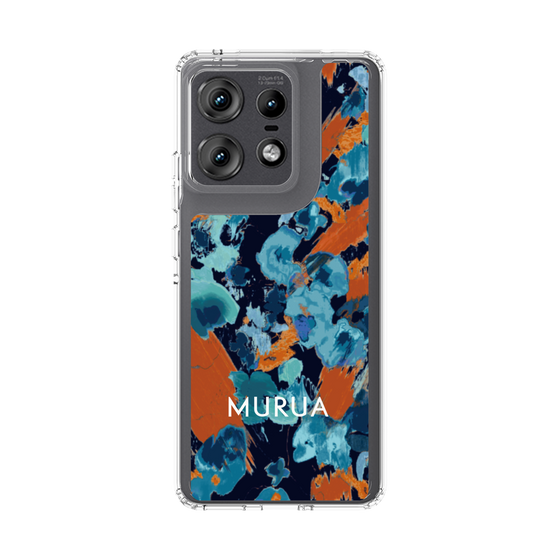 スリムプロテクションケース［ MURUA - アートプリント - Navy × Orange ］