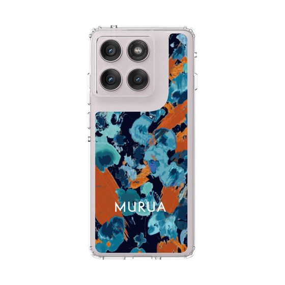 スリムプロテクションケース［ MURUA - アートプリント - Navy × Orange ］