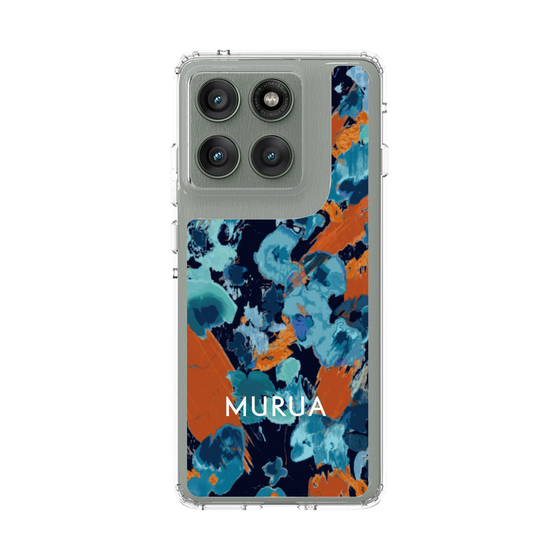 スリムプロテクションケース［ MURUA - アートプリント - Navy × Orange ］