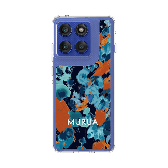 スリムプロテクションケース［ MURUA - アートプリント - Navy × Orange ］