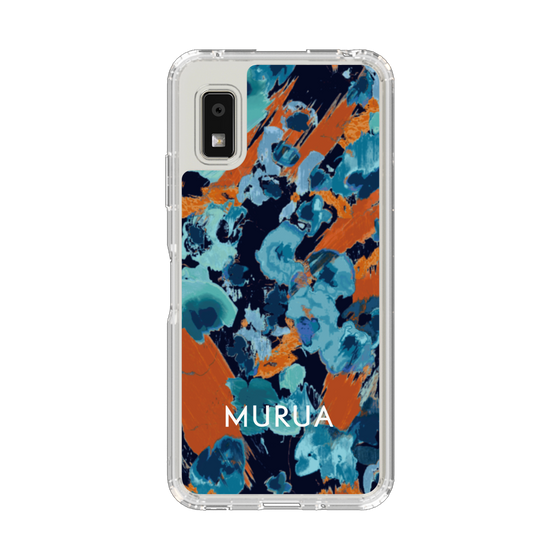 スリムプロテクションケース［ MURUA - アートプリント - Navy × Orange ］