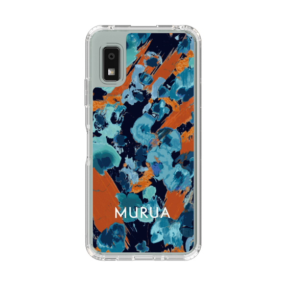 スリムプロテクションケース［ MURUA - アートプリント - Navy × Orange ］