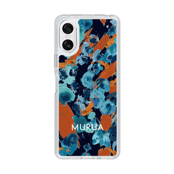 スリムプロテクションケース［ MURUA - アートプリント - Navy × Orange ］