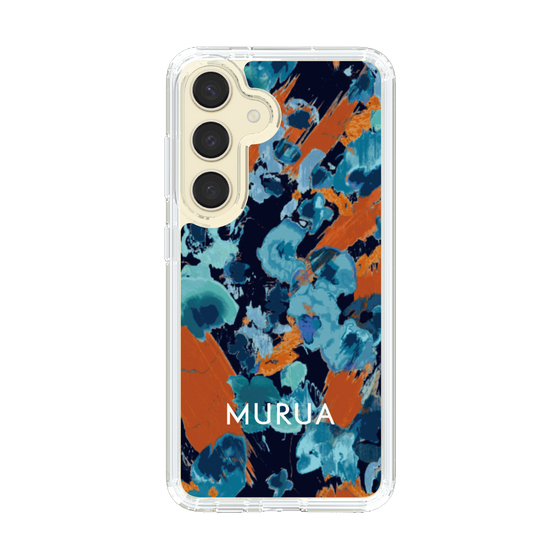 スリムプロテクションケース［ MURUA - アートプリント - Navy × Orange ］