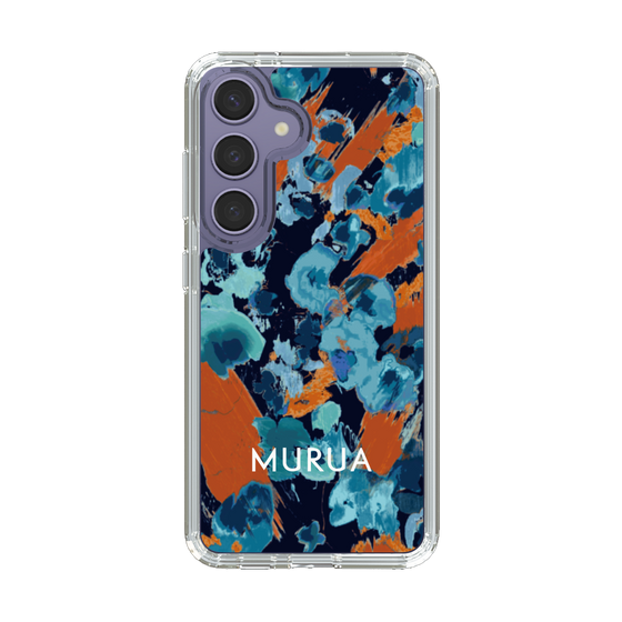 スリムプロテクションケース［ MURUA - アートプリント - Navy × Orange ］