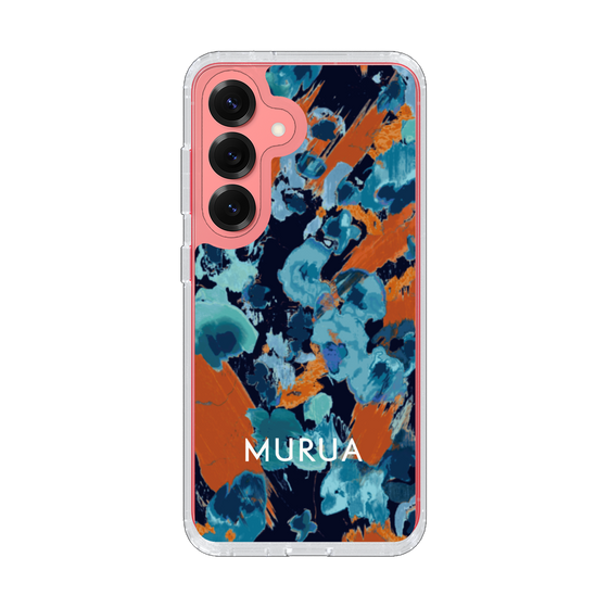 スリムプロテクションケース［ MURUA - アートプリント - Navy × Orange ］