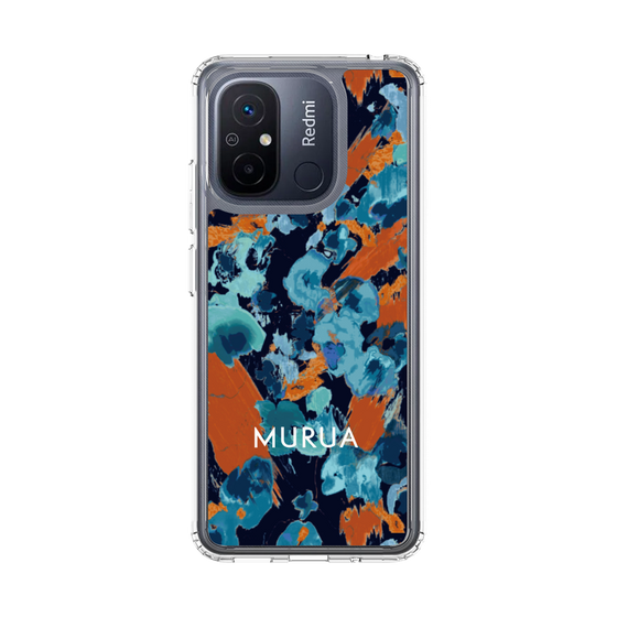 スリムプロテクションケース［ MURUA - アートプリント - Navy × Orange ］