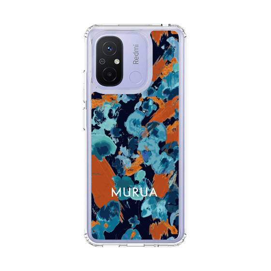 スリムプロテクションケース［ MURUA - アートプリント - Navy × Orange ］
