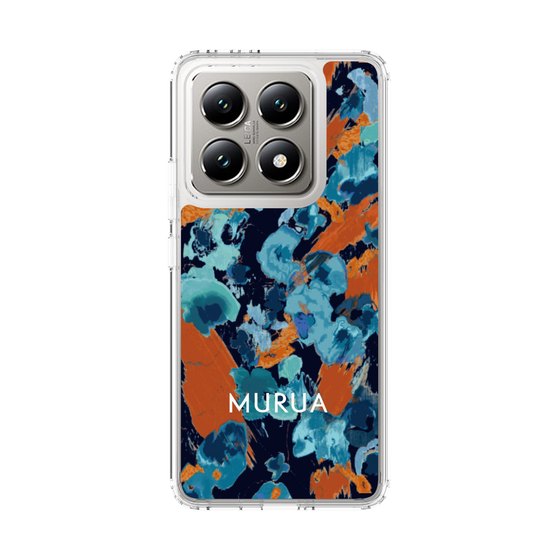 スリムプロテクションケース［ MURUA - アートプリント - Navy × Orange ］