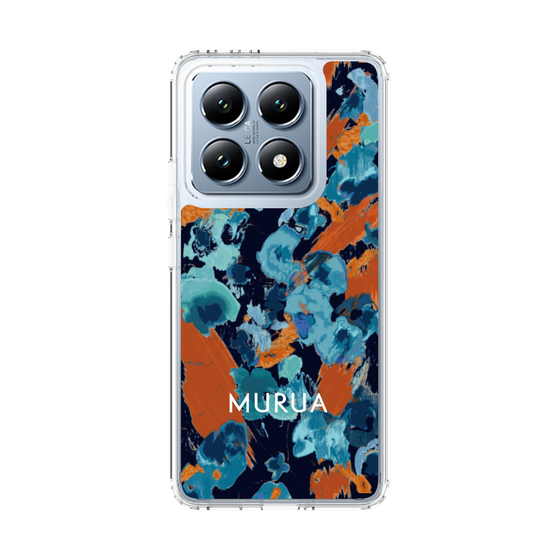 スリムプロテクションケース［ MURUA - アートプリント - Navy × Orange ］