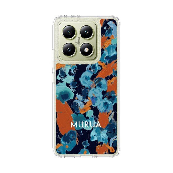 スリムプロテクションケース［ MURUA - アートプリント - Navy × Orange ］