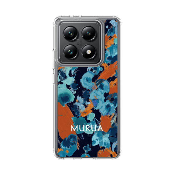 スリムプロテクションケース［ MURUA - アートプリント - Navy × Orange ］