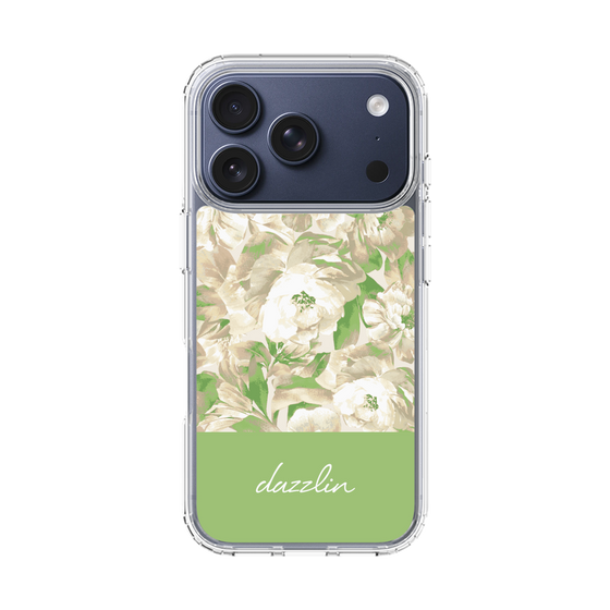 スリムプロテクションケース［ dazzlin - ペイントフラワー - Green ］
