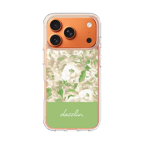 スリムプロテクションケース［ dazzlin - ペイントフラワー - Green ］