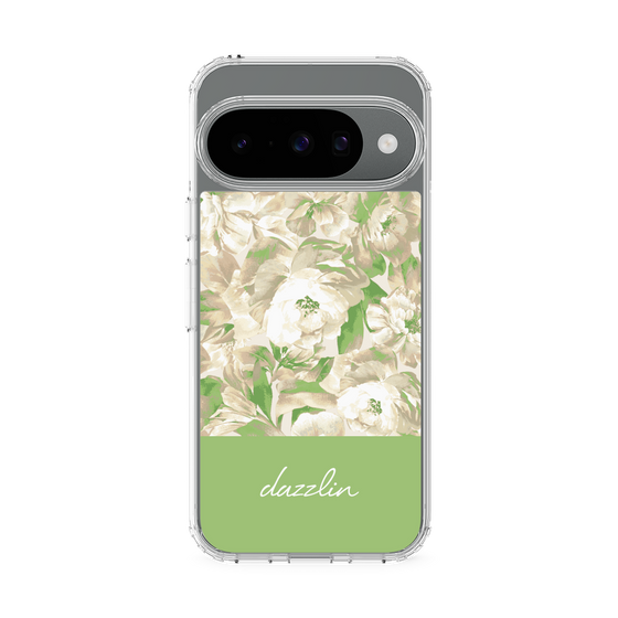 スリムプロテクションケース［ dazzlin - ペイントフラワー - Green ］
