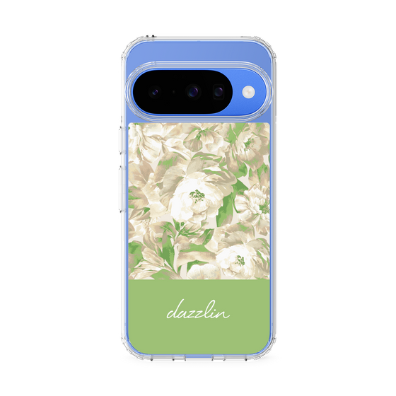 スリムプロテクションケース［ dazzlin - ペイントフラワー - Green ］