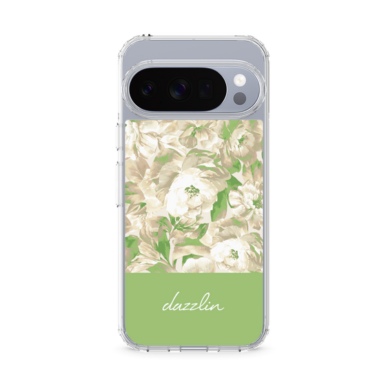 スリムプロテクションケース［ dazzlin - ペイントフラワー - Green ］