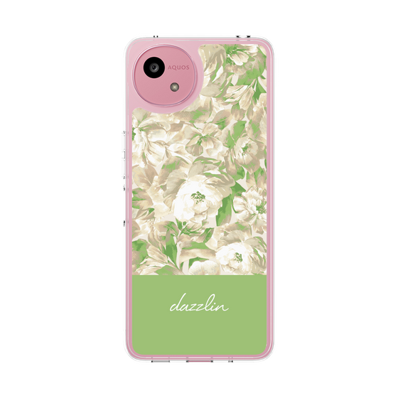 スリムプロテクションケース［ dazzlin - ペイントフラワー - Green ］