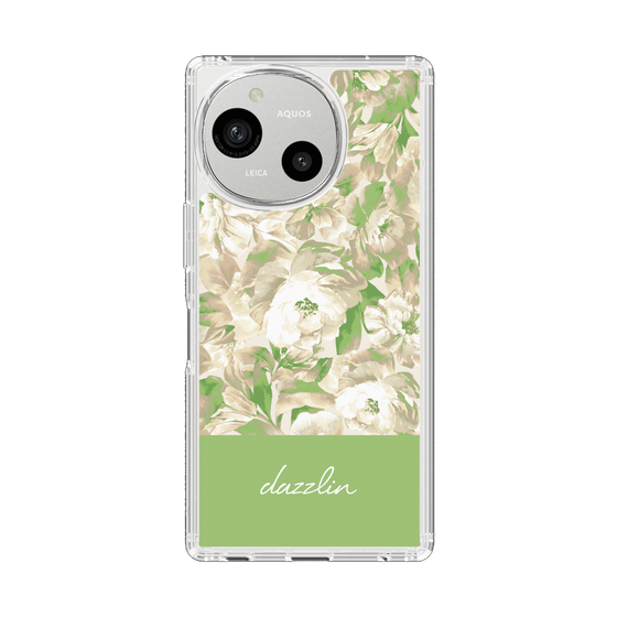 スリムプロテクションケース［ dazzlin - ペイントフラワー - Green ］