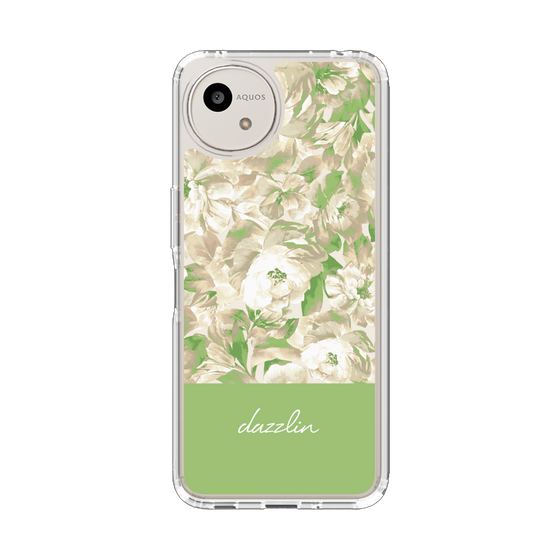 スリムプロテクションケース［ dazzlin - ペイントフラワー - Green ］