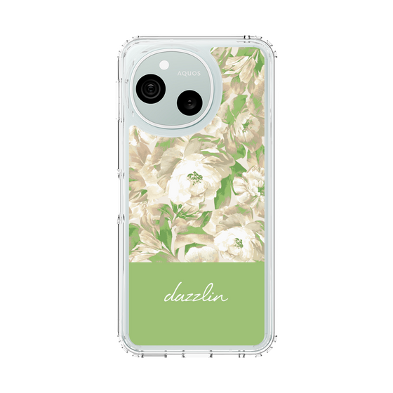 スリムプロテクションケース［ dazzlin - ペイントフラワー - Green ］