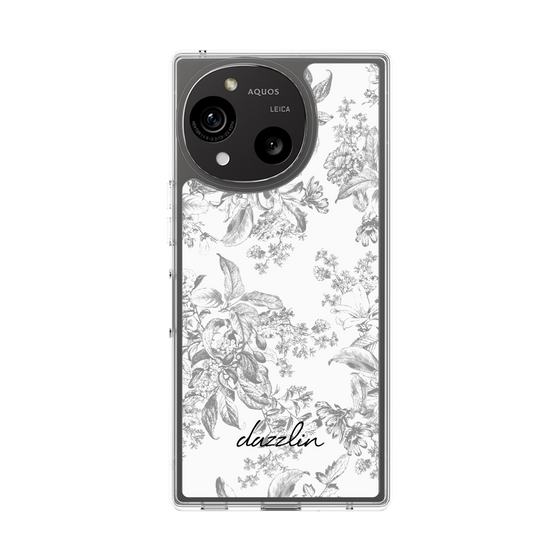 スリムプロテクションケース［ dazzlin - トーンフラワー - Gray ］
