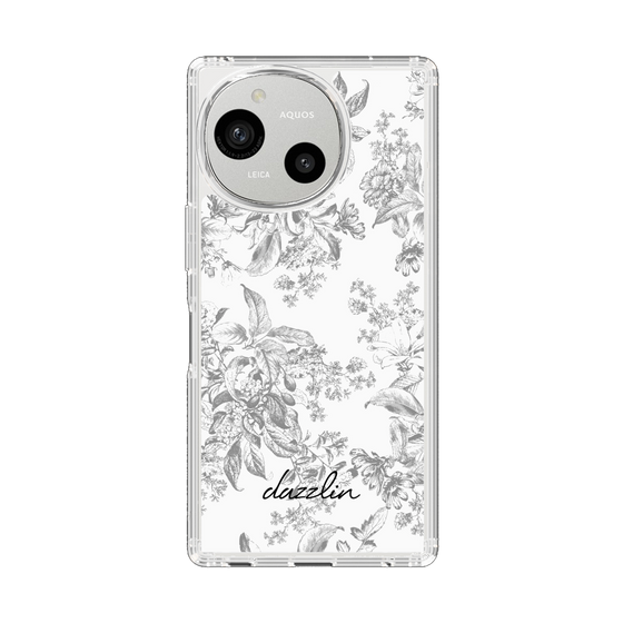 スリムプロテクションケース［ dazzlin - トーンフラワー - Gray ］