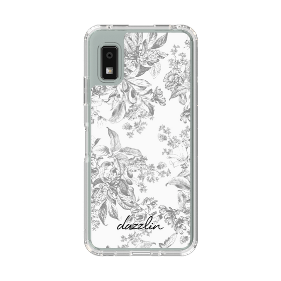 スリムプロテクションケース［ dazzlin - トーンフラワー - Gray ］