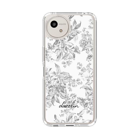 スリムプロテクションケース［ dazzlin - トーンフラワー - Gray ］