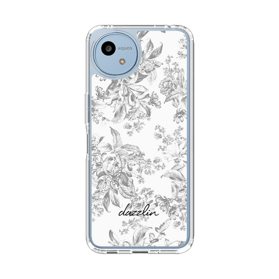スリムプロテクションケース［ dazzlin - トーンフラワー - Gray ］